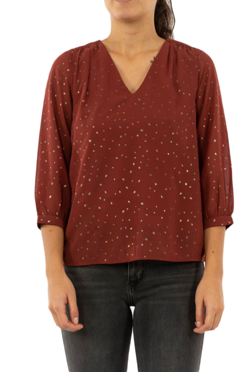 tee shirt manches longues Veromoda 10222136 junna marron main product photo