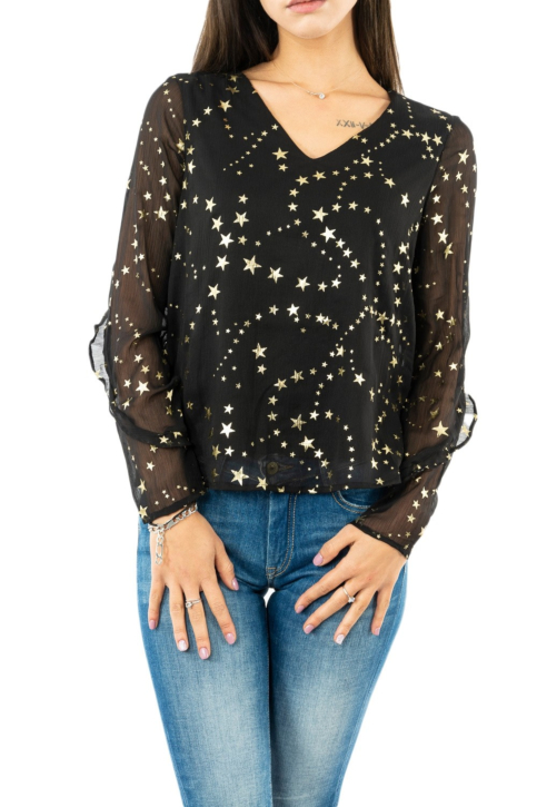 tee shirt manches longues Veromoda feana black main product photo