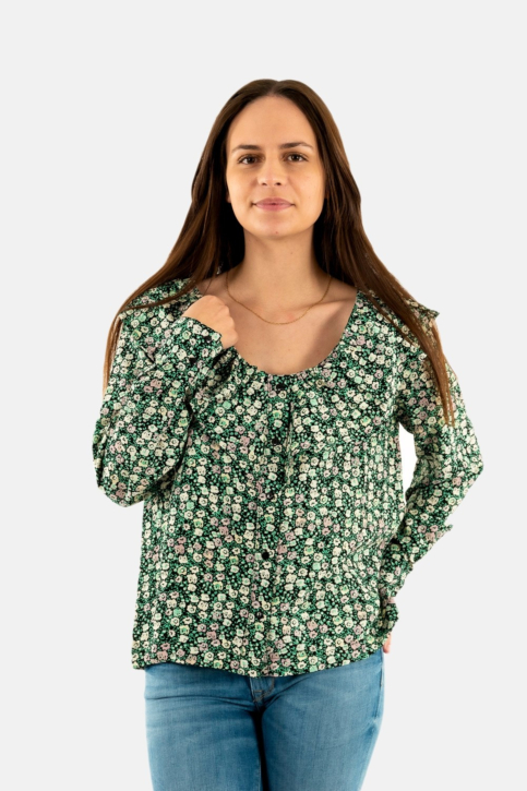 Tee shirt manches longues ichi glover 201183 multi color holly green main product photo