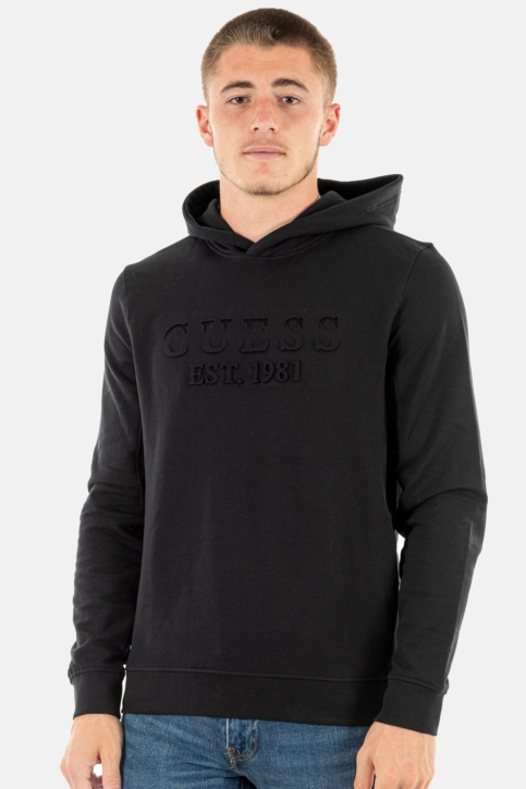 sweat guess jeans beau hoodie jblk jet black a996 main product photo