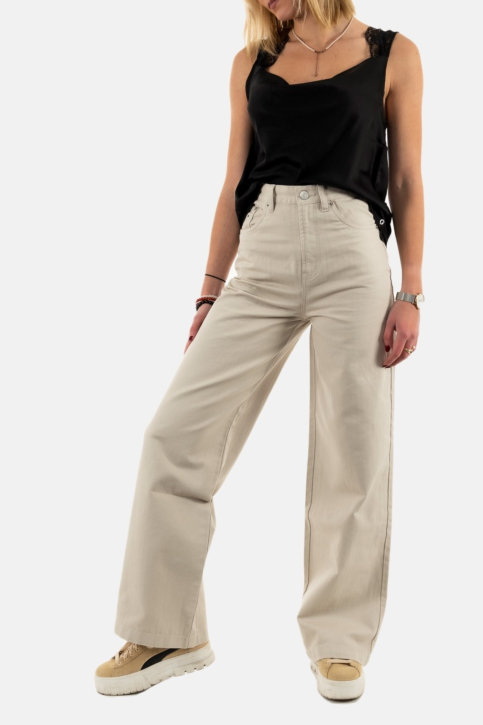 pantalons tommy jeans claire hr wide h beige main product photo