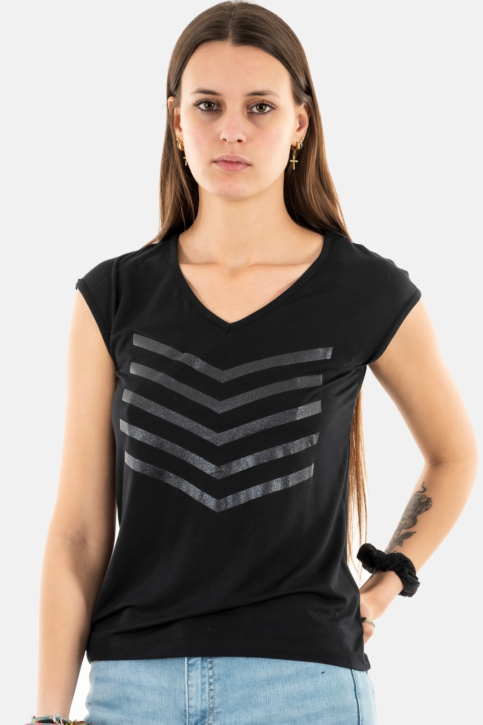 tee shirt hbt justine noir/noir glitter main product photo