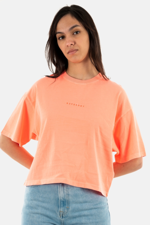 tee shirt superdry code surplus micro os boxy t7g pastelline coral main product photo
