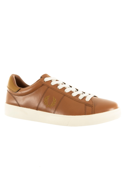 Baskets basses fred perry spencer leather t79 drk tan/drk crml main product photo