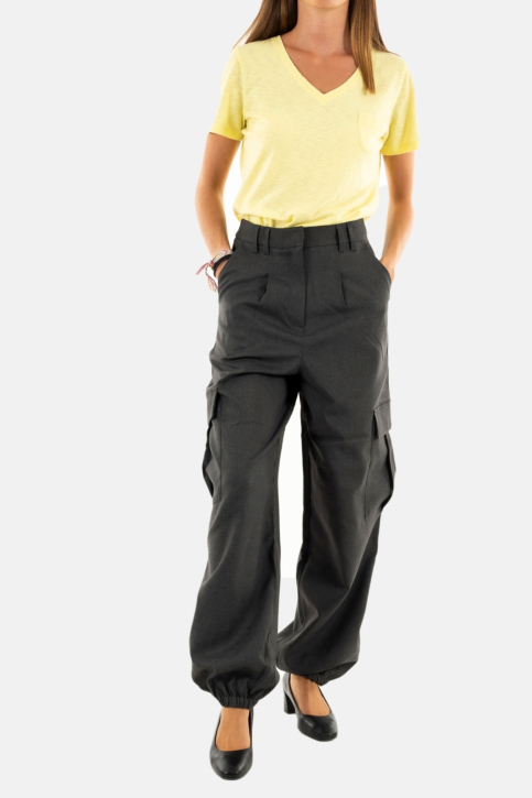 pantalons ichi zimmie 200319 dark grey melange main product photo