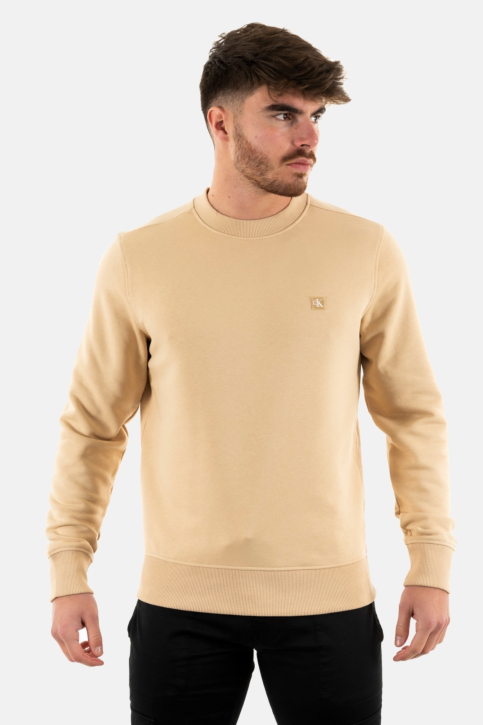 Sweat calvin klein jeans embro badge aat warm sand main product photo