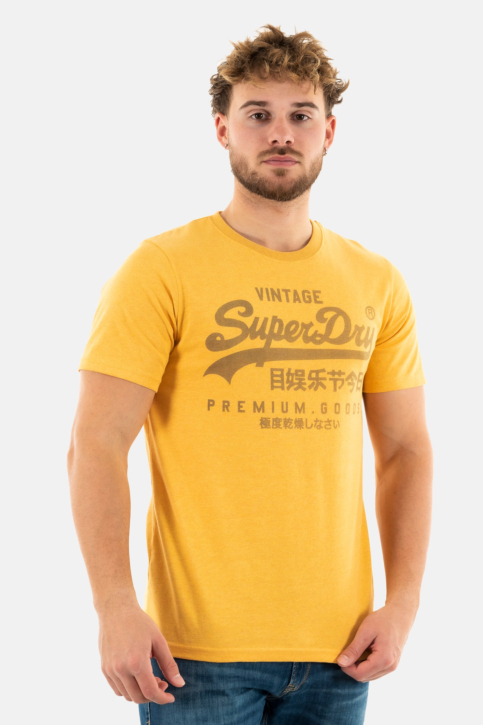 Tee shirt superdry classic vl heritage 2ai amber yellow marl main product photo
