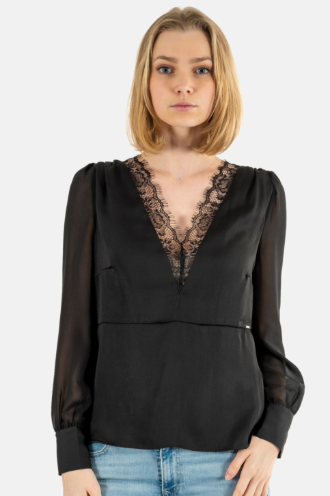 Tee shirt manches longues morgan 241-osera noir main product photo