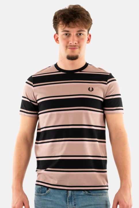 Tee shirt fred perry bold stripe u89 dkpink/dustro/bk main product photo