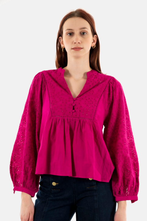 Chemisier la petite etoile briam fushia main product photo