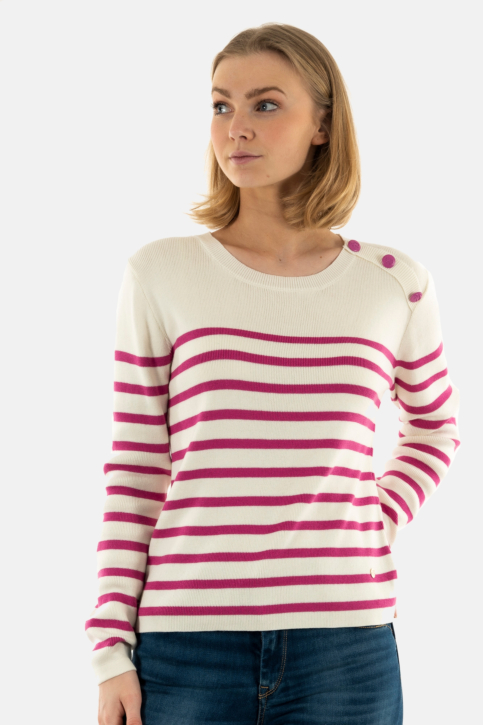 Pull léger la petite etoile camilia ecru/rose main product photo