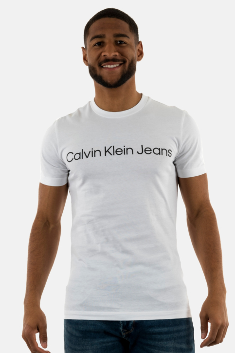 Tee shirt calvin klein jeans core institutional yaf bright white main product photo