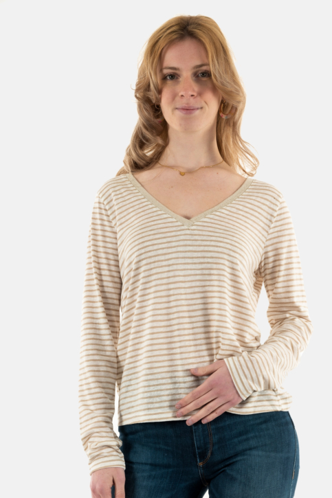 Tee shirt manches longues grace & mila martin_12372 beige main product photo