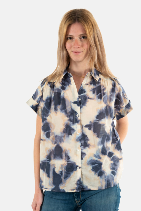 Chemisier manches courtes ichi emmeretta 203116 tie dye aop main product photo