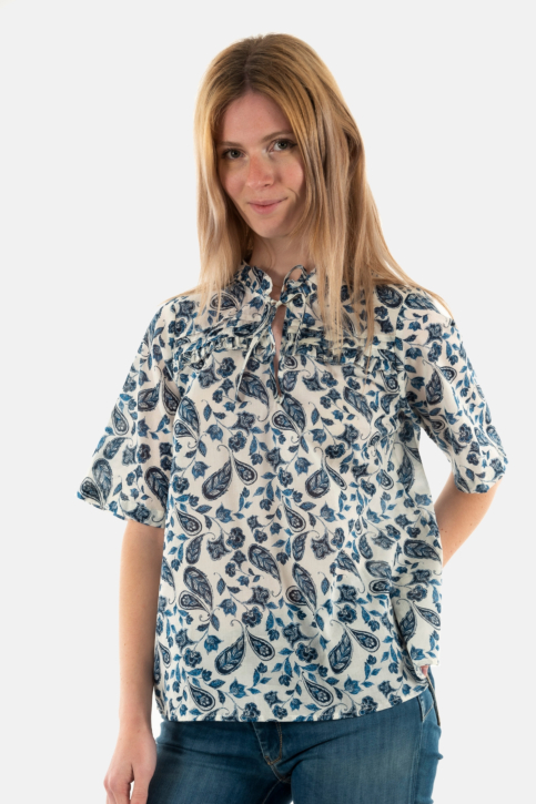 Tee shirt ichi emmeretta 202922 baleine blue aop main product photo