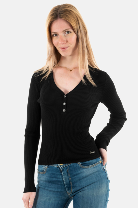 Pull hiver guess jeans blaire jblk jet black a996 main product photo