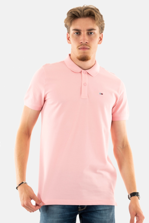 Polos tommy jeans slim placket tha ballet pink main product photo