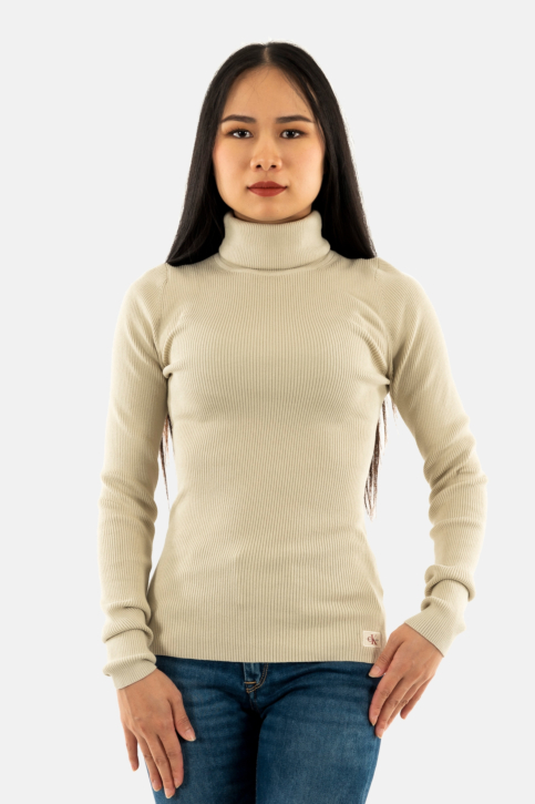 Pull hiver calvin klein jeans woven label roll nec pd7 pelican main product photo