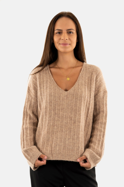 Pull leger grace & mila nancy_22730 taupe main product photo