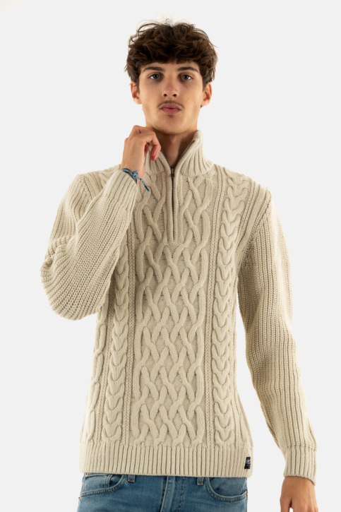 Pull hiver superdry jacob cable 39e ecru main product photo