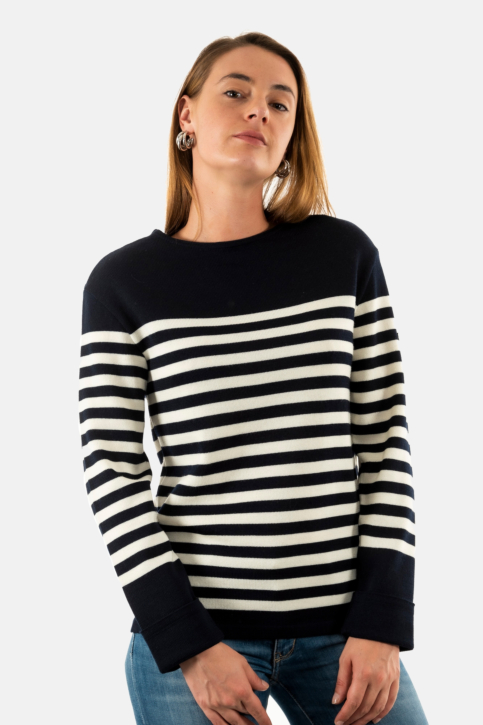 Pull hiver saint james ecrins kh navy/écume main product photo