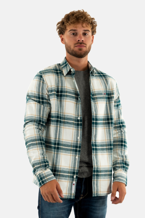 Chemise tommy jeans reg check flanne ybh ancient white check main product photo