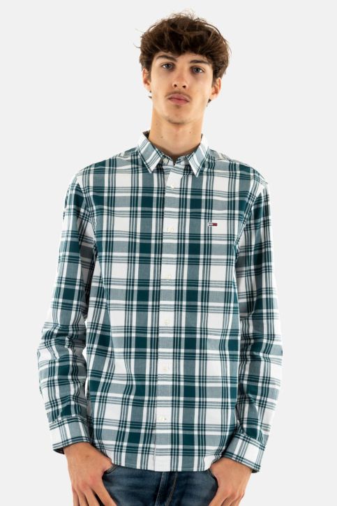 Chemise tommy jeans reg poplin check cwg deep seawater big check main product photo