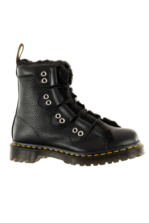 Bottines dr martens 1460 ltt fl black milled nappa+wanama+milo fur main product photo