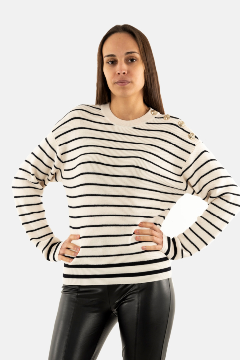 Pull hiver morgan 242-marino ivoire main product photo