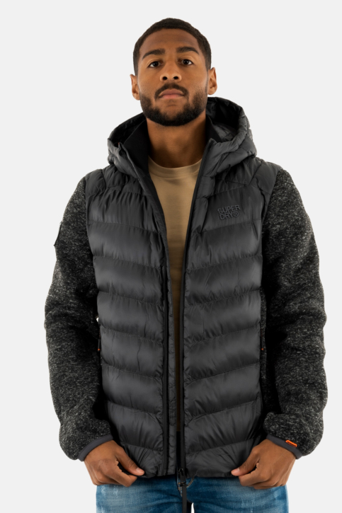 Doudounes superdry hooded knit storm hybrid heb dark charcoal marl main product photo