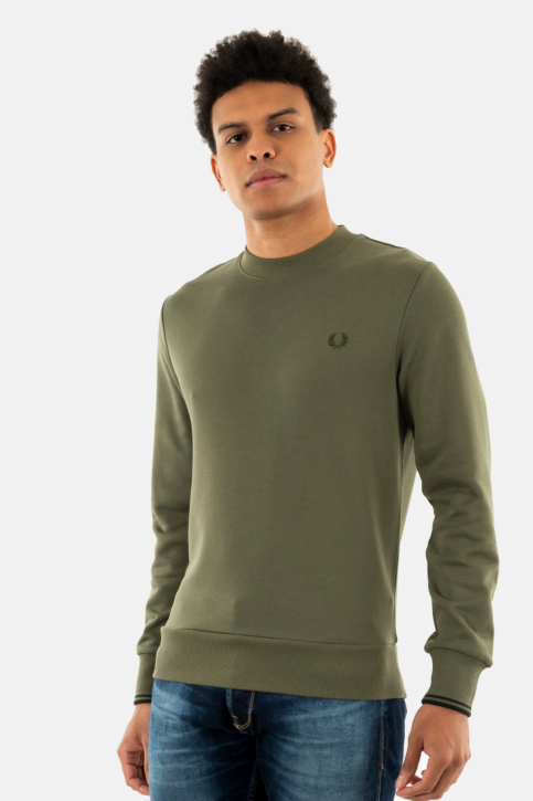 Sweat fred perry m7535 w49 laurel wreath green / nig main product photo