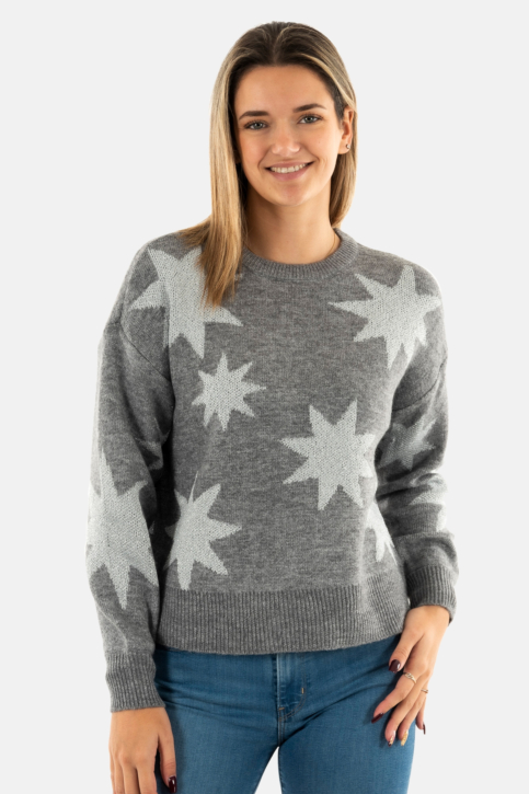 Pull hiver only rosie medium grey melange silver glitter main product photo