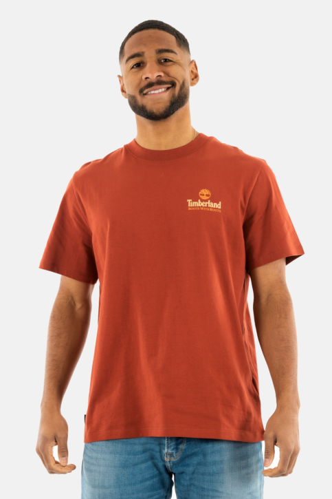 Tee shirt timberland illustrated tree logo back graphic eod1 burnt henna main product photo