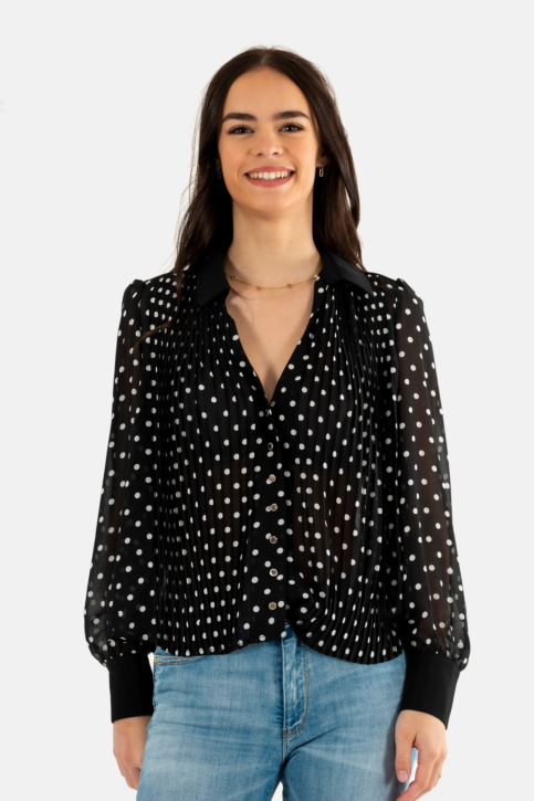Chemisier morgan cpois noir/off white main product photo