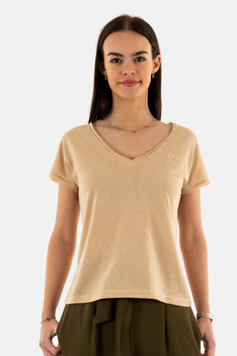 Tee shirt molly bracken la1270adp beige main product photo
