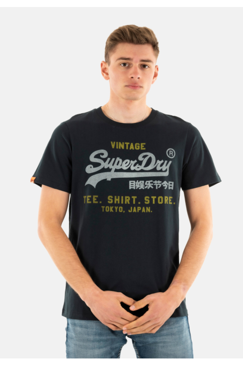 Tee shirt superdry vl heritage relaxed 98t eclipse navy main product photo