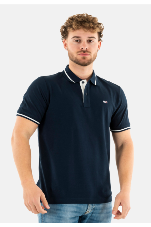 Polos tommy jeans reg tipped c1g dark night navy main product photo