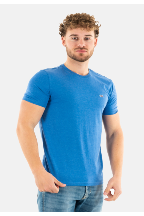 Tee shirt tommy jeans xslim jaspe c6e tempo blue htr main product photo