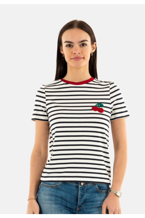 Tee shirt only heart cloud dancer night sky / red cherry main product photo