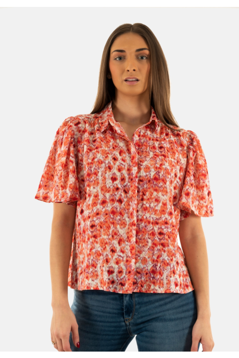 Chemisier manches courtes Le Temps Des Cerises elena 4001 red main product photo