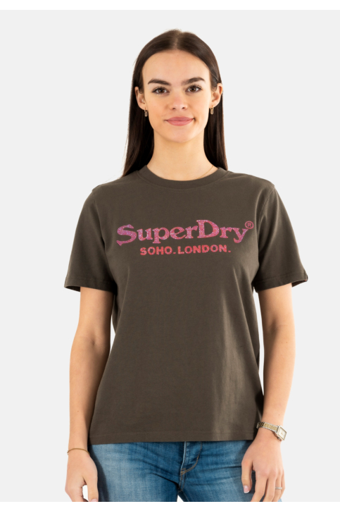 Tee shirt superdry venue metallic relaxed 06a vintage black main product photo