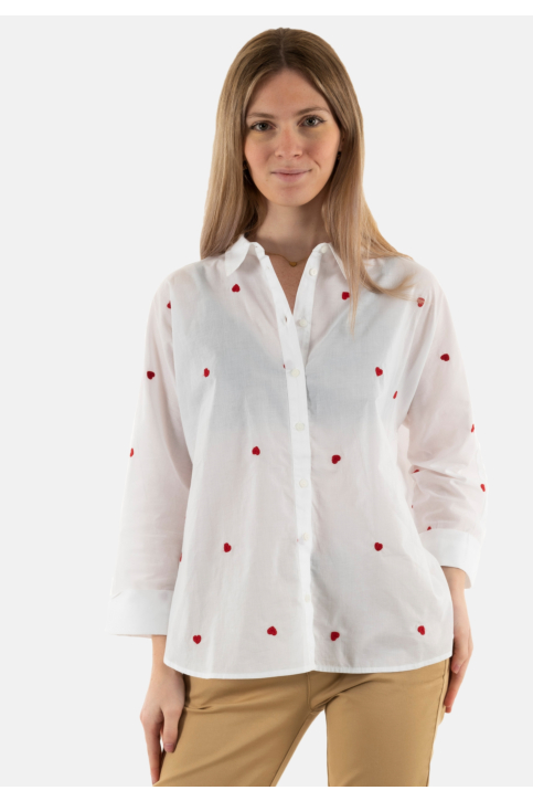 Chemisier only new lina grace bright white heart main product photo