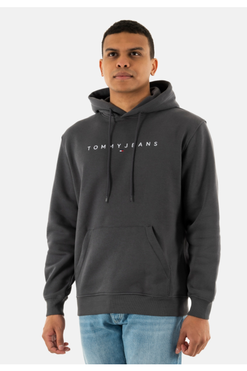 Sweat tommy jeans reg linear logo pt2 washed black main product photo