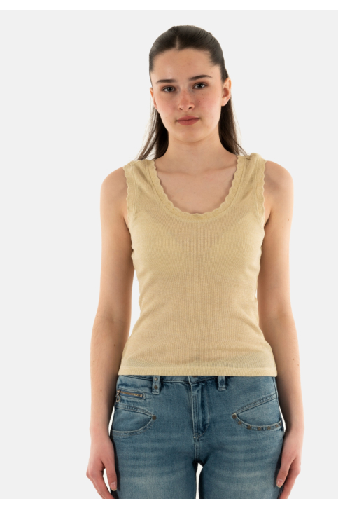 Debardeurs only carla cloud dancer gold glitter main product photo