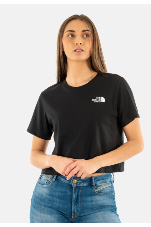 Tee shirt the north face simple dome cropped slim jk3 tnf black main product photo