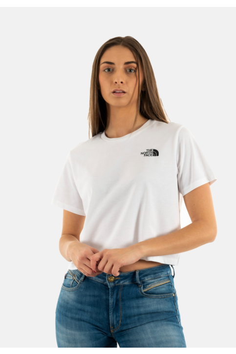 Tee shirt the north face simple dome cropped slim fn4 tnf white main product photo