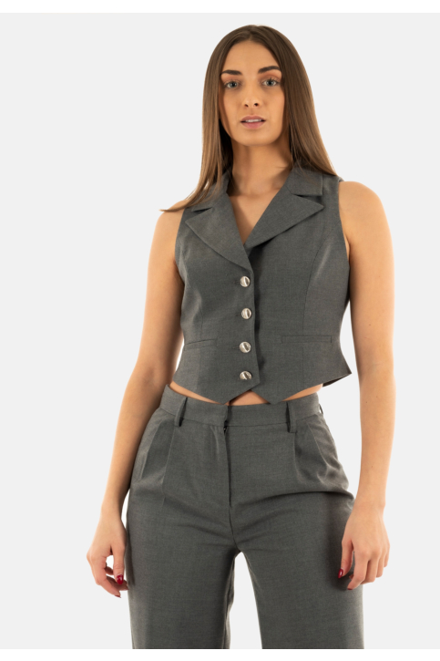 Chemisier manches courtes morgan 251-cjana.f gris perle main product photo