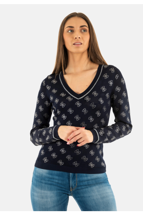 Pull leger guess jeans w5gr07 g7p1 blackened blue main product photo