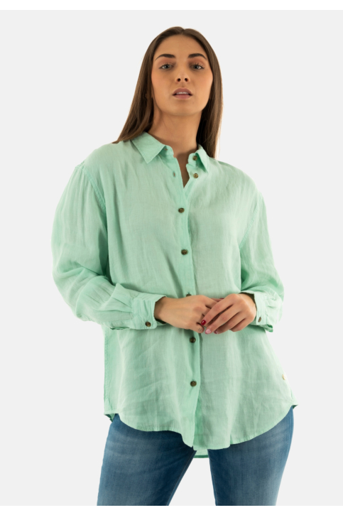 Chemisier superdry casual linen boyfrnd 2ok sea foam green main product photo
