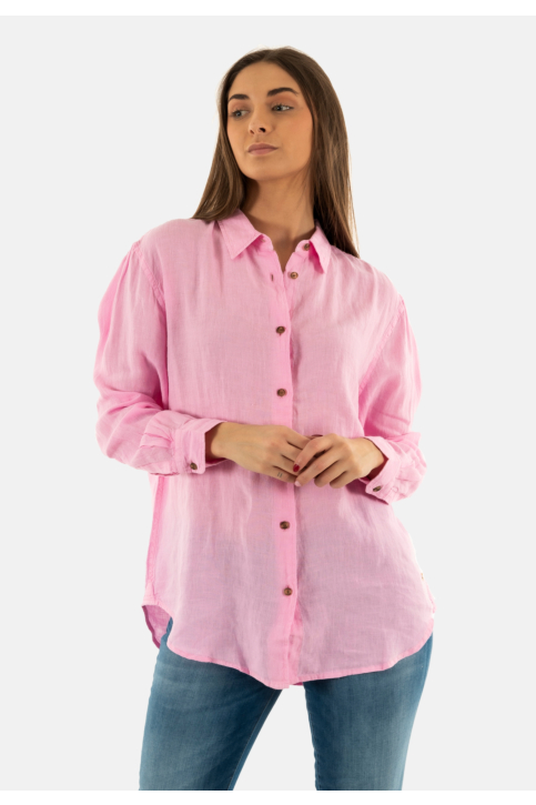 Chemisier superdry casual linen boyfrnd rj4 coastal pink main product photo